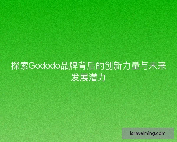 探索Gododo品牌背后的创新力量与未来发展潜力