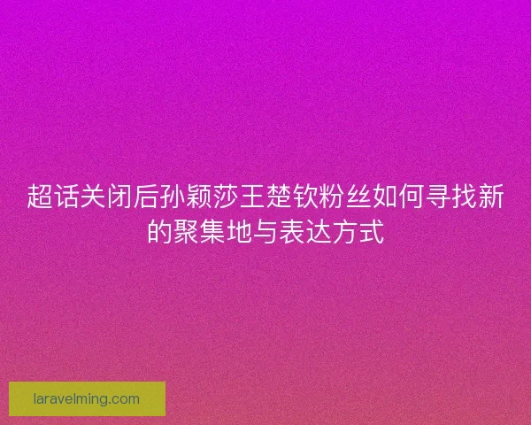 超话关闭后孙颖莎王楚钦粉丝如何寻找新的聚集地与表达方式